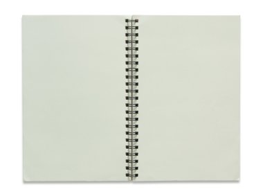 Boş Sarmal dizüstü bilgisayar beyaz arkaplanda izole edildi 