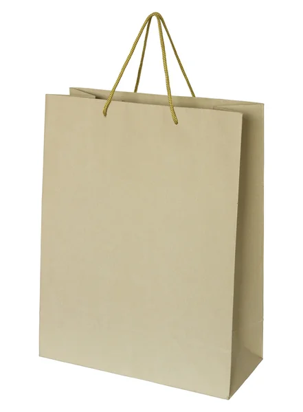 Brown paper bag isolated on white with clipping path — Stock Photo, Image