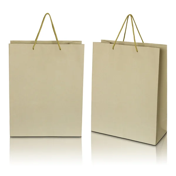 Brown paper bag on white background — Stock Photo, Image