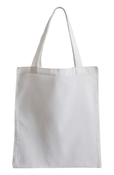 white fabric bag isolated on white with clipping path