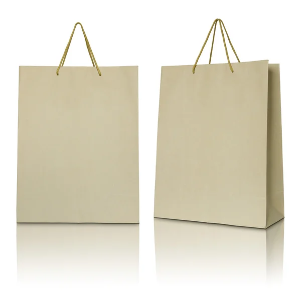 Brown paper bag on white background — Stock Photo, Image