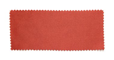 Beyaz arka plan üzerinde izole turuncu kumaş renk örneği örnekleri