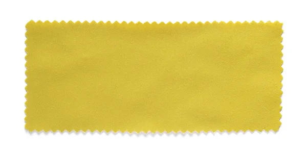 白い背景に分離された黄色の布見本サンプル — ストック写真