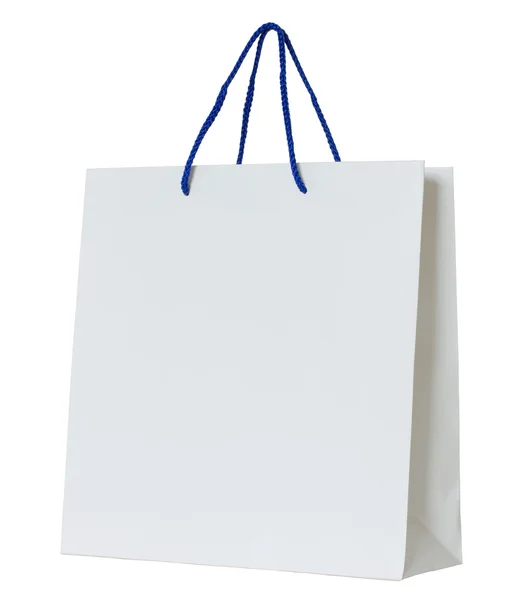 White paper bag isolated on white with clipping path — Stock Photo, Image