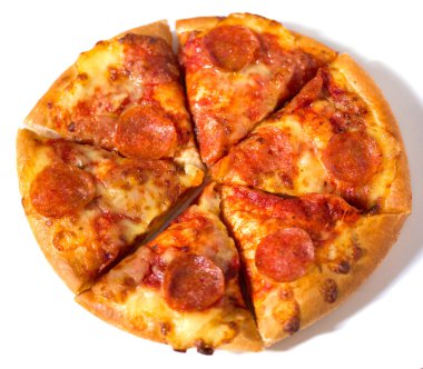 beyaz zemin üzerine biberli pizza