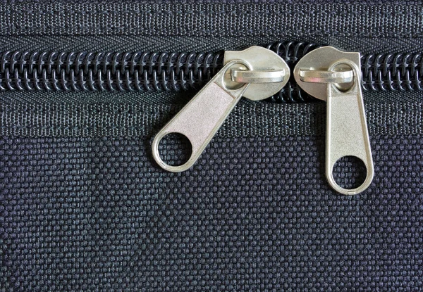 Zipper on black cloth — Stock Photo, Image