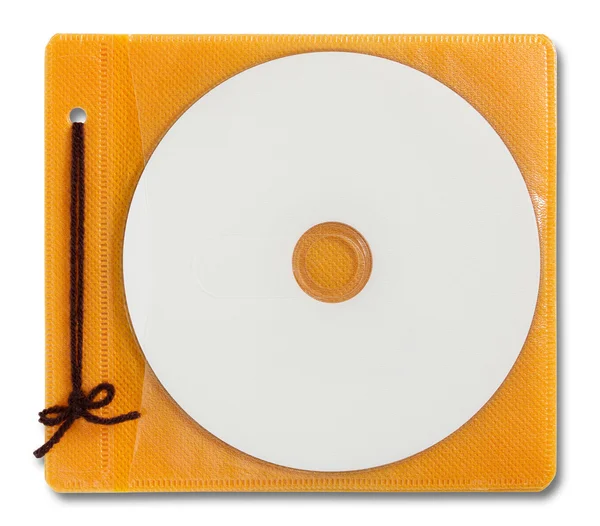 Blank DVD case and disc isolated on white — Stock Photo, Image