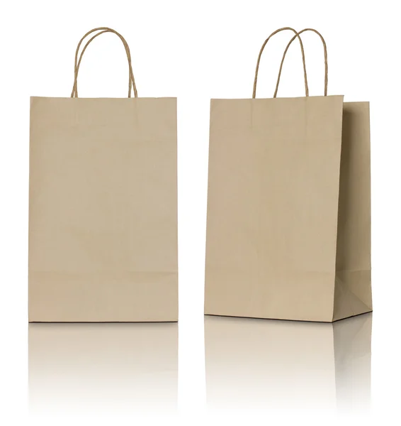 Brown paper bag on white background — Stock Photo, Image