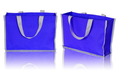 blue shopping bag on white background clipart