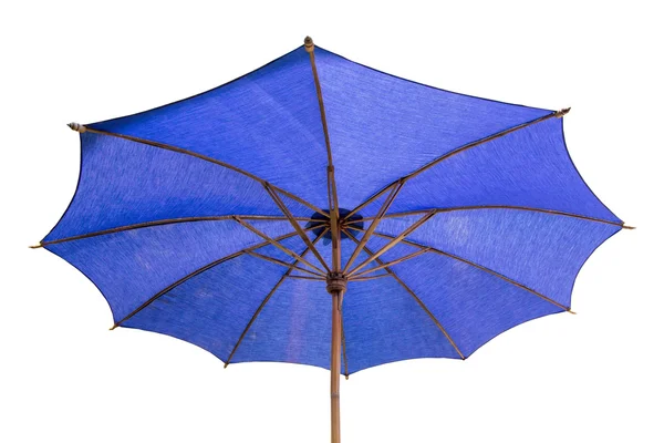Paraguas azul aislado en blanco con ruta de recorte —  Fotos de Stock