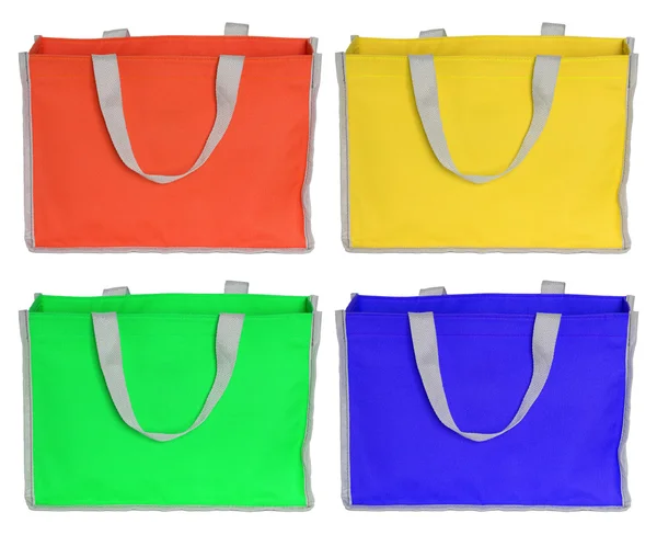 Set di shopping bag colorato isolato su bianco con clipping pat — Foto Stock