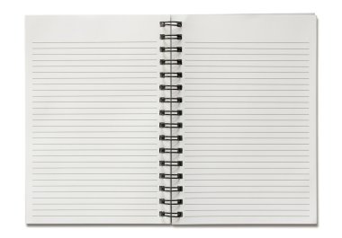 Boş Sarmal dizüstü bilgisayar beyaz arkaplanda izole edildi 