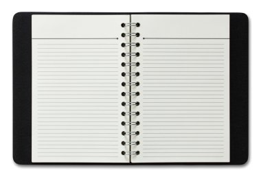 açık beyaz zemin üzerine izole spiral defter 