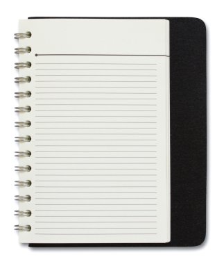boş spiral defter üzerinde beyaz izole