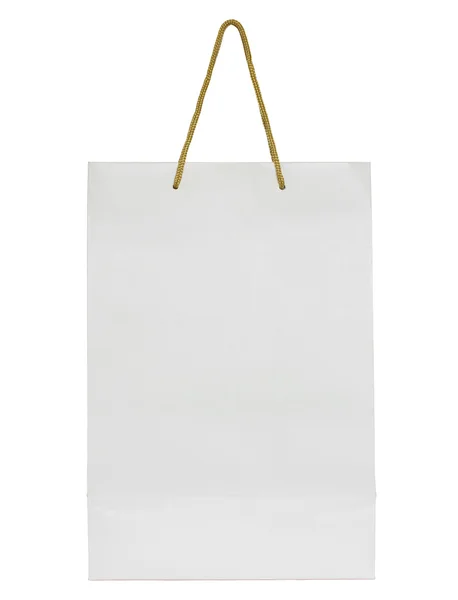 White paper bag isolated on white with clipping path — Stock Photo, Image