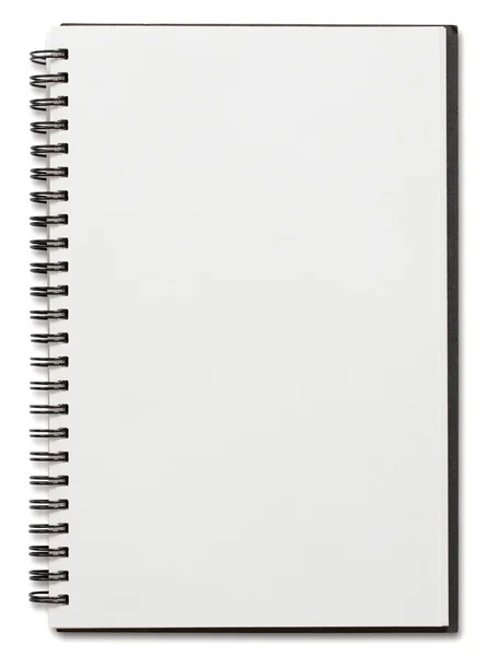Blanco spiraal notitieboek geïsoleerd op witte achtergrond Stockfoto