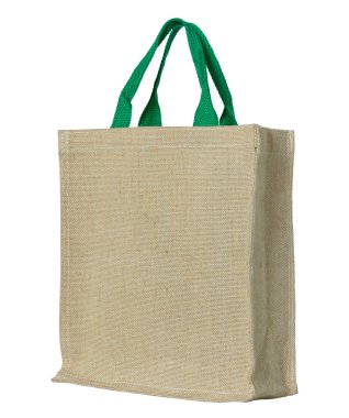 Beyaz Kırpma yoluyla izole Eko kumaş çanta