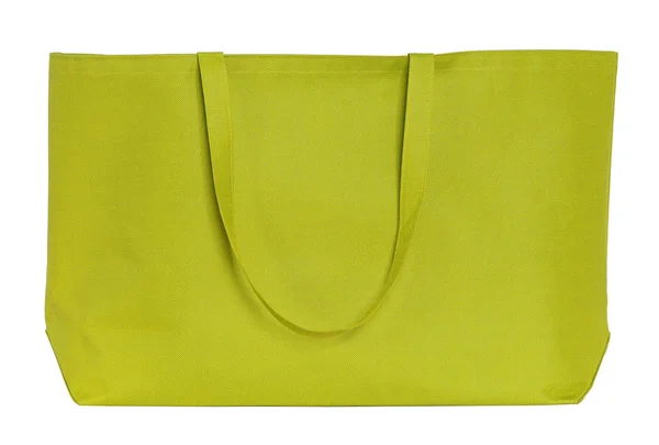 Żółta torba na zakupy na białym tle biały ze ścieżką przycinającą — Zdjęcie stockowe