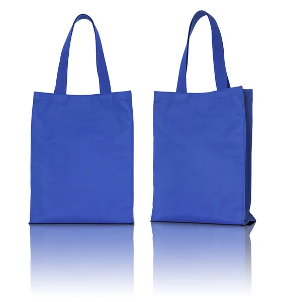 Blue fabric bag on white background — Stock Photo, Image