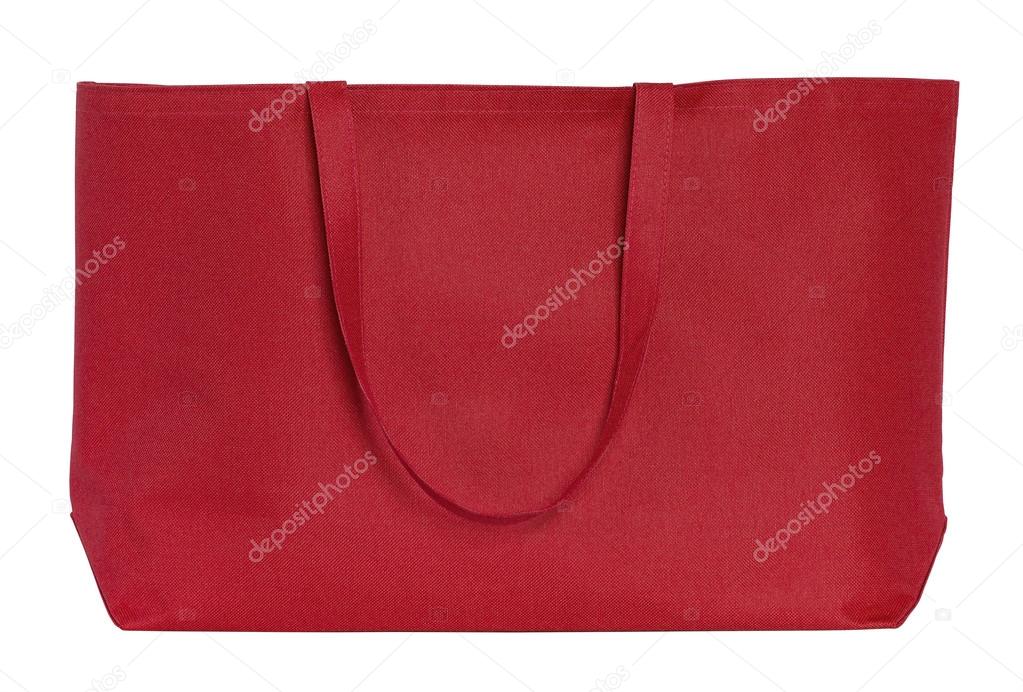 red shopping bag isolated on white with clipping path