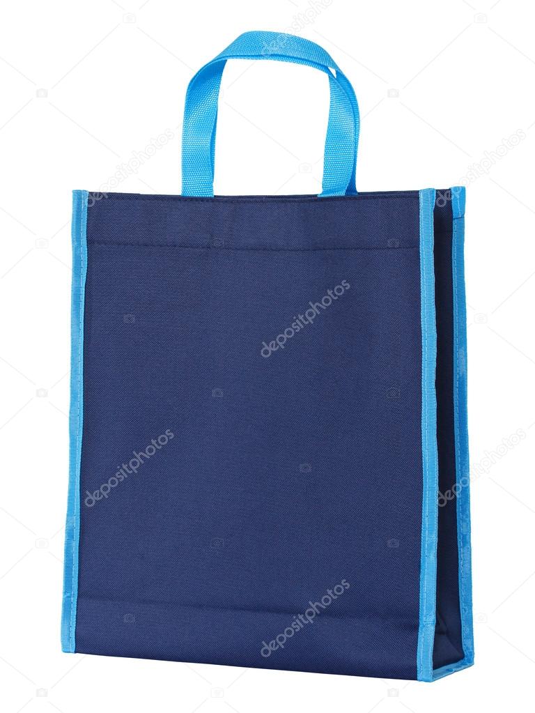 blue shopping bag isolated on white with clipping path