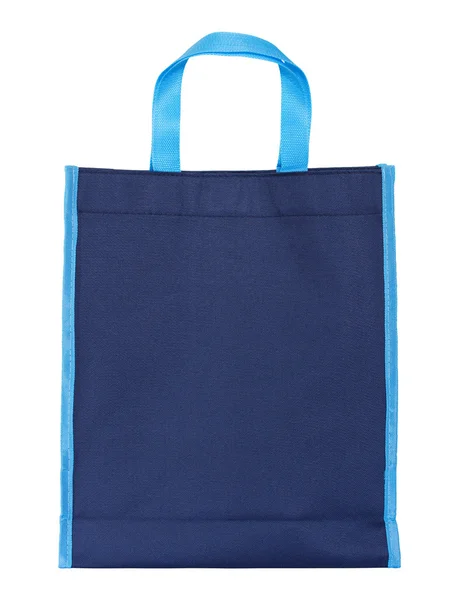 Shopping bag blu isolato su bianco con percorso di ritaglio — Foto Stock