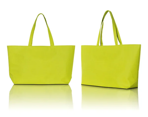 Yellow shopping bag on white background — Stock Photo, Image