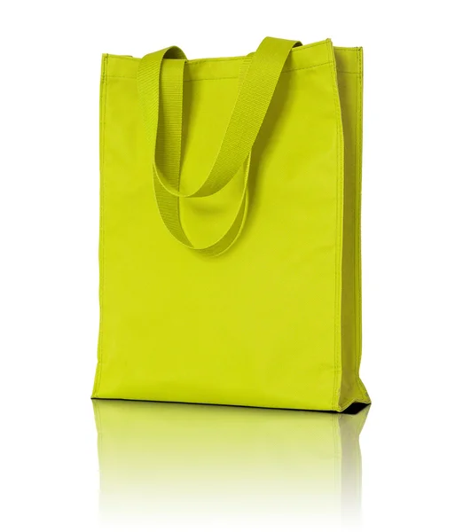 Yellow shopping fabric bag — Stock Photo, Image