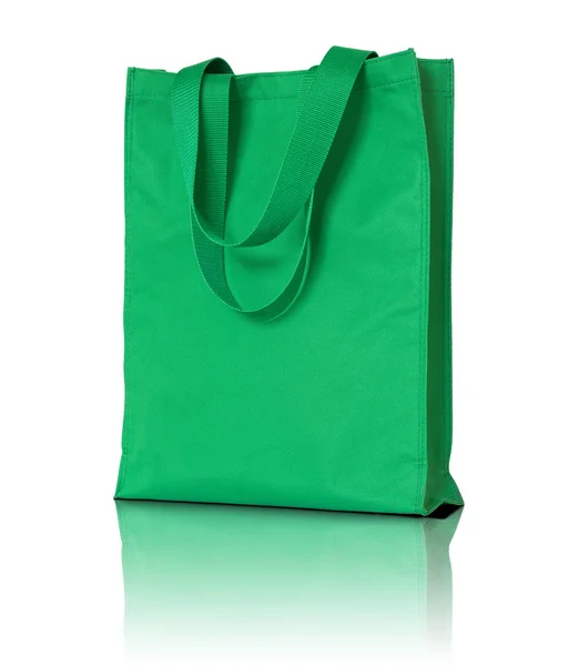 Sacchetto di tessuto verde shopping — Foto Stock
