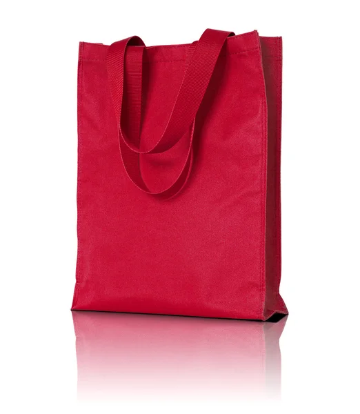 Red shopping fabric bag Stock Image