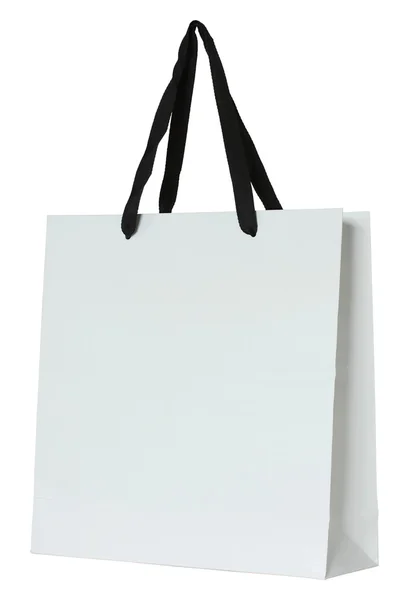 Bolsa de papel blanco aislada en blanco — Foto de Stock