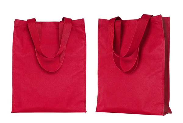 孤立在白色的红色购物袋 — 图库照片