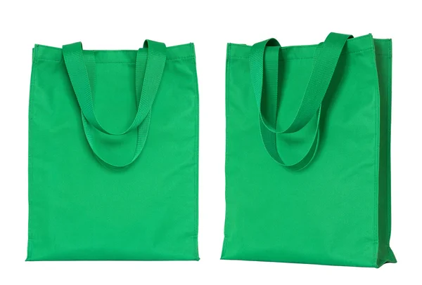 Saco de compras verde isolado no branco — Fotografia de Stock