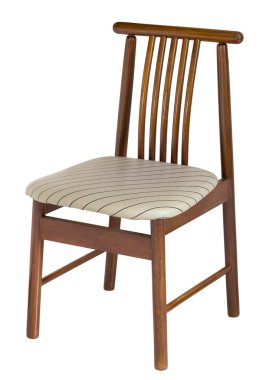 Tahta sandalye beyazda izole edilmiş