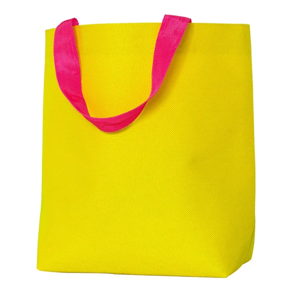 白で隔離黄色のショッピング バッグ — ストック写真