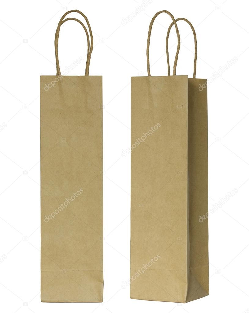 Download Brown Paper Bag For Wine Bottles Isolated On White Stock Photo Image By C Aopsan 86045378
