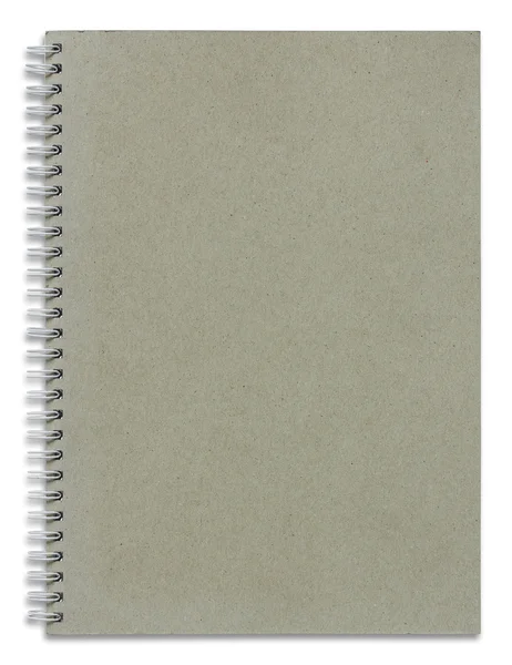 Recycle spiraal notebook cover geïsoleerd op witte achtergrond Stockfoto