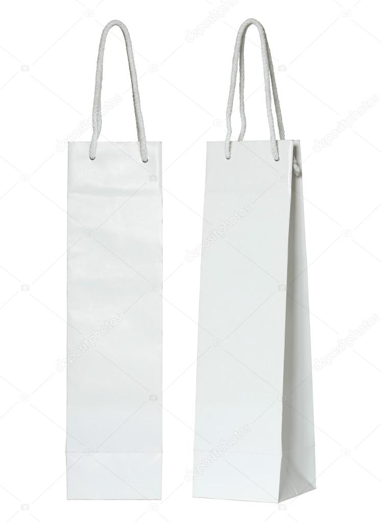 White Paper Bag For Wine Bottles Isolated On White Stock Photo Image By C Aopsan 87422004