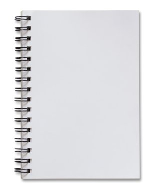 Beyaz Kırpma yoluyla izole boş beyaz spiral defter