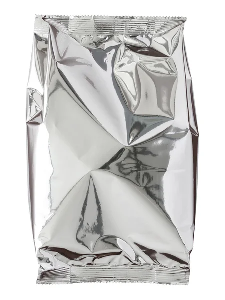 Bolsa de paquete de lámina aislada en blanco — Foto de Stock