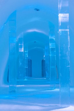 Jukkasjarvi, Sweden - January 04, 2021 : Art  in the IceHotel in Jukkasjarvi near Kiruna Sweden