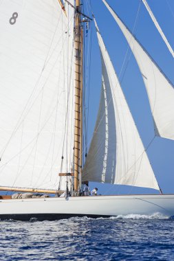 oude zeilboot tijdens een regatta op de klassieke yac panerai