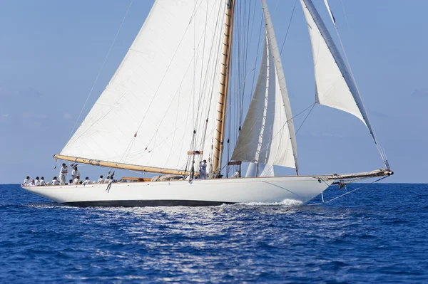 Oude zeilboot tijdens een regatta op de klassieke yac panerai — Stok fotoğraf