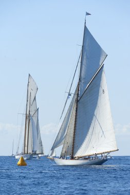 oude zeilboot tijdens een regatta op de klassieke yac panerai