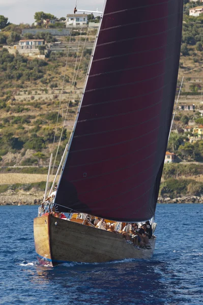 Ancient sailing boat during a regatta at the Panerai Classic Yac — Stock Photo, Image