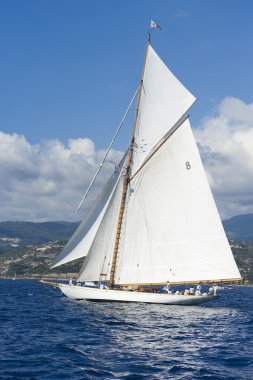 oude zeilboot tijdens een regatta op de klassieke yac panerai