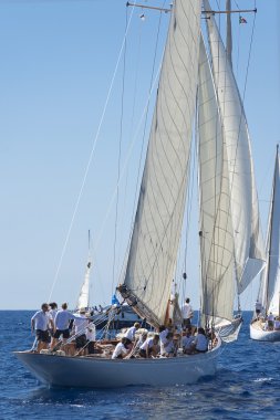 oude zeilboot tijdens een regatta op de klassieke yac panerai