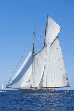 oude zeilboot tijdens een regatta op de klassieke yac panerai