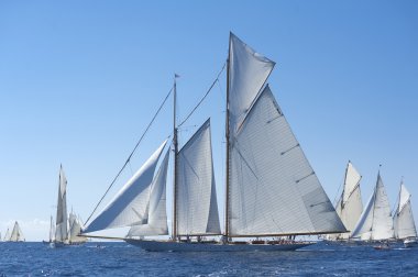 oude zeilboot tijdens een regatta op de klassieke yac panerai