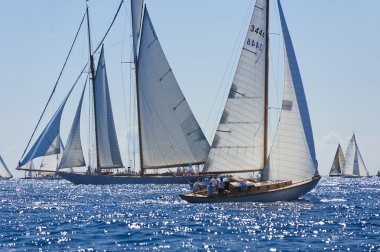 oude zeilboot tijdens een regatta op de klassieke yac panerai